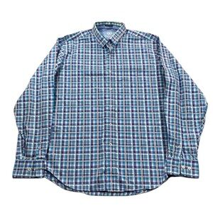 Bugatchi Uomo Mens Multicolored Madras Plaid Long Sleeve Button Down Shirt XL